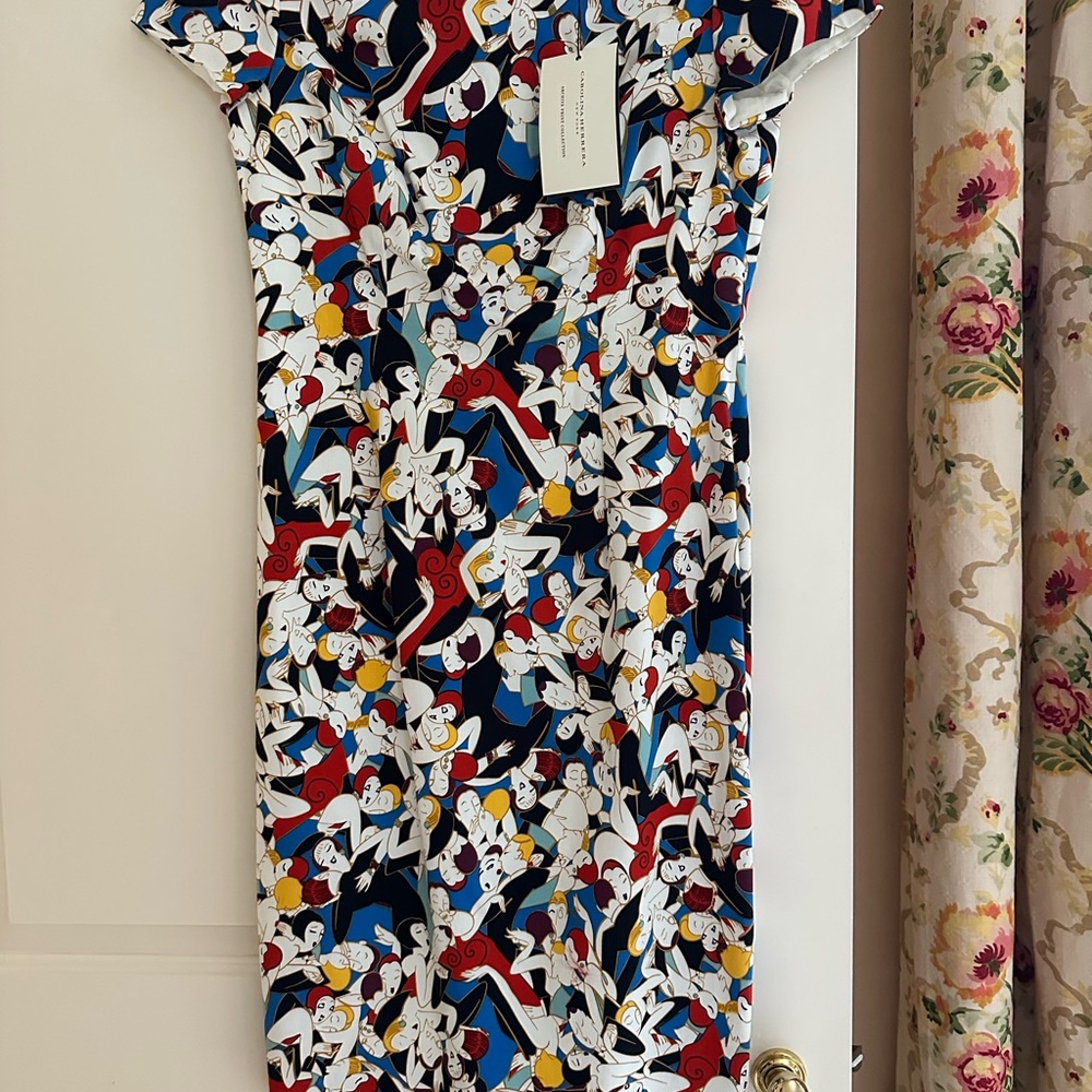 Carolina Herrera Vibrant Floral Midi Dress